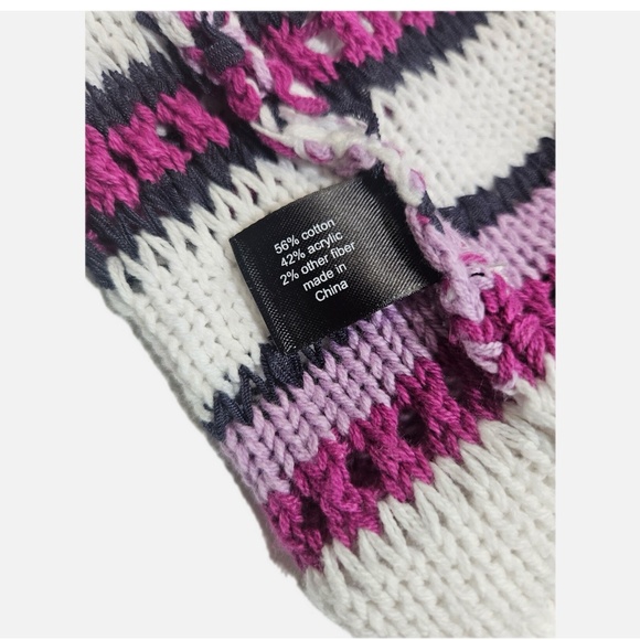 Lane Bryant Cardigan Sweater Womens 10/12 Purple Striped Open Front Short Sleeve - Picture 6 of 10